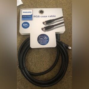 Philips RG6 Coax Cable 6ft Black